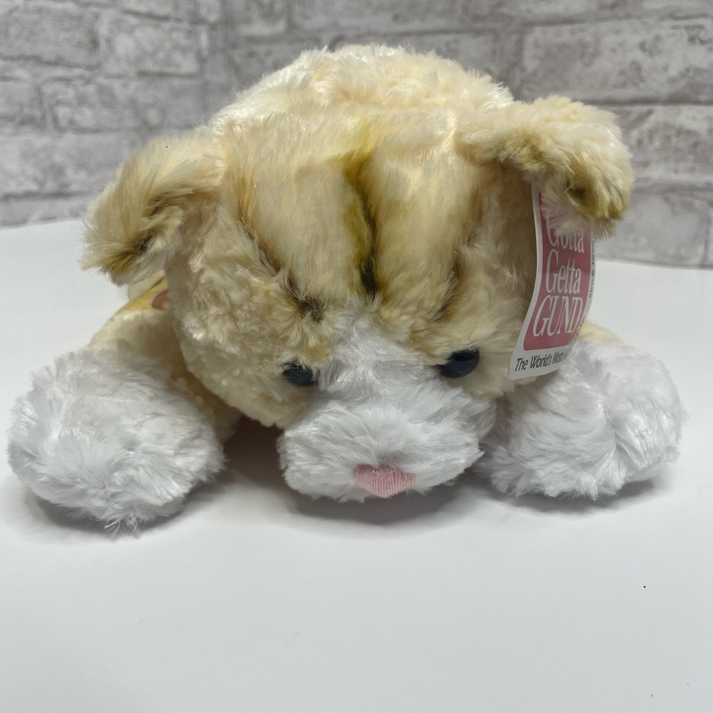 Gund Tabby The Cat Floppy Plush 16” NWT Rare Cream Fur Stuffed Animal Rare Lovey